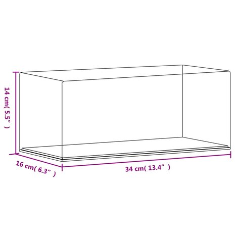 Vitrine transparant 34x16x14 cm acryl