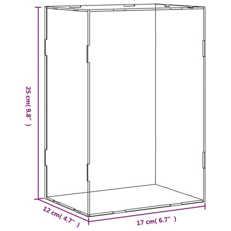 Vitrine transparant 17x12x25 cm acryl