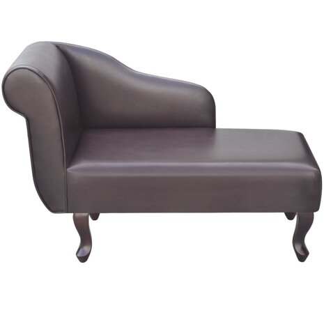 Chaise longue kunstleer bruin