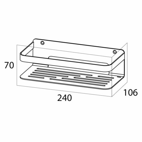 Badkorf Caddy zilver 1400030946