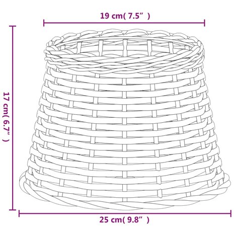 Lampenkap Ø25x17 cm wicker wit