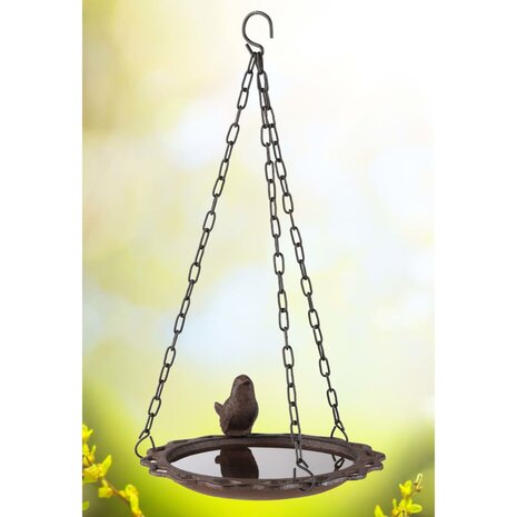 Vogelbad hangend 20,5 cm bruin