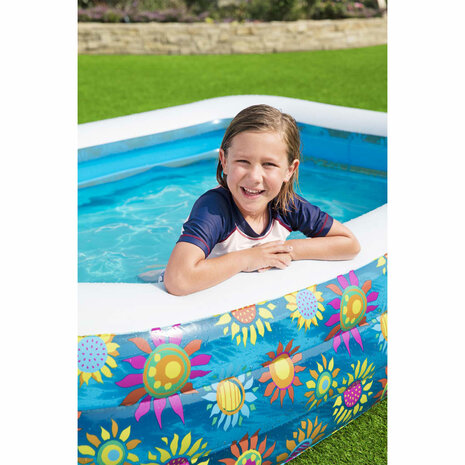 Kinderzwembad opblaasbaar 229x152x56 cm blauw