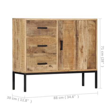 Dressoir 88x30x71 cm massief mangohout