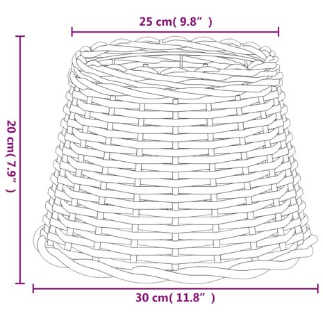 Lampenkap Ø30x20 cm wicker wit