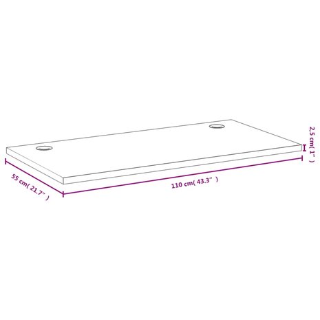 Bureaublad 110x55x2,5 cm bamboe