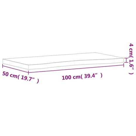 Bureaublad 100x(45-50)x4 cm massief beukenhout