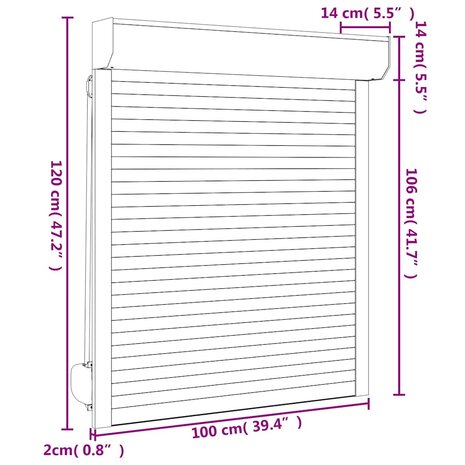 Rolluik 100x120 cm aluminium antracietkleurig