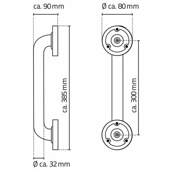 Wandbeugel 30 cm aluminium zwart