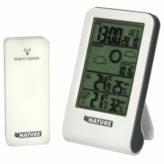 Weerstation digitaal H14x8,5x3 cm wit