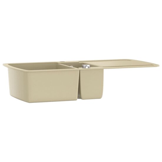 Gootsteen dubbele bakken graniet beige