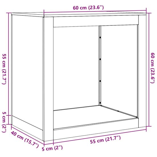 Haardhoutrek 60x40x60 cm staal groen