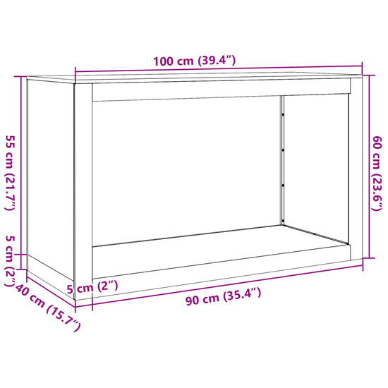 Haardhoutrek 100x40x60 cm staal groen