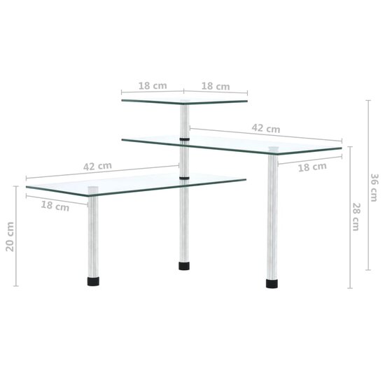 Hoekkastje keuken 3-laags gehard glas