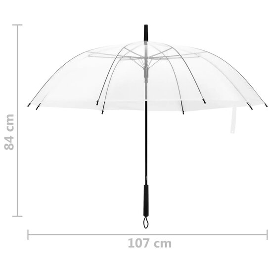 Paraplu 107 cm transparant