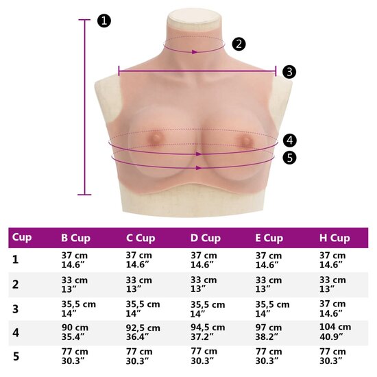 Borstprothese E-cup silicone naturel