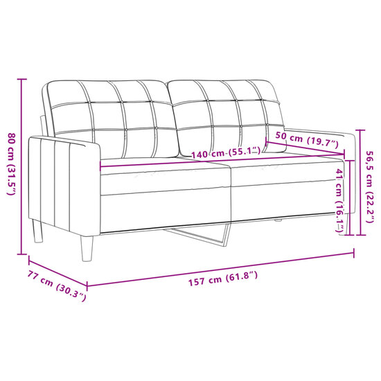 2-delige Loungeset stof cr&egrave;mekleurig