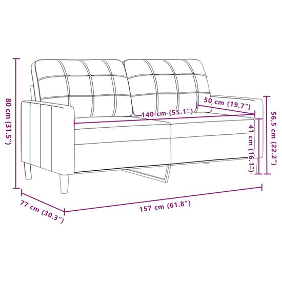 3-delige Loungeset stof cr&egrave;mekleurig