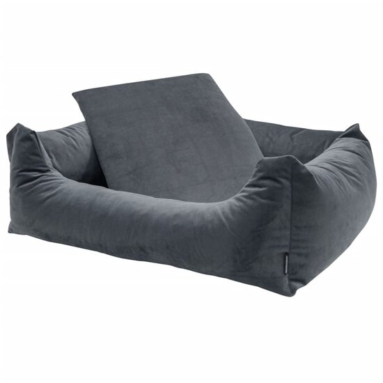 Hondenbed Velvet 100x80x25 cm grijs