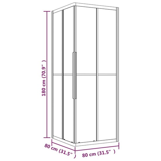 Douchecabine 80x80x180 cm mat ESG