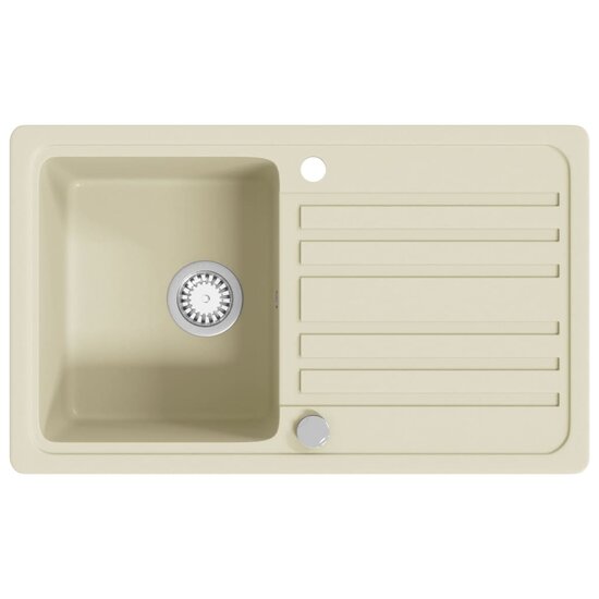 Gootsteen enkele bak graniet beige