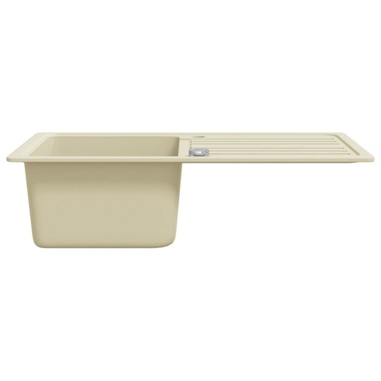 Gootsteen enkele bak graniet beige