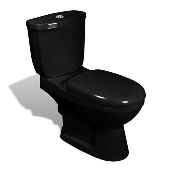 Toilet met stortbak zwart