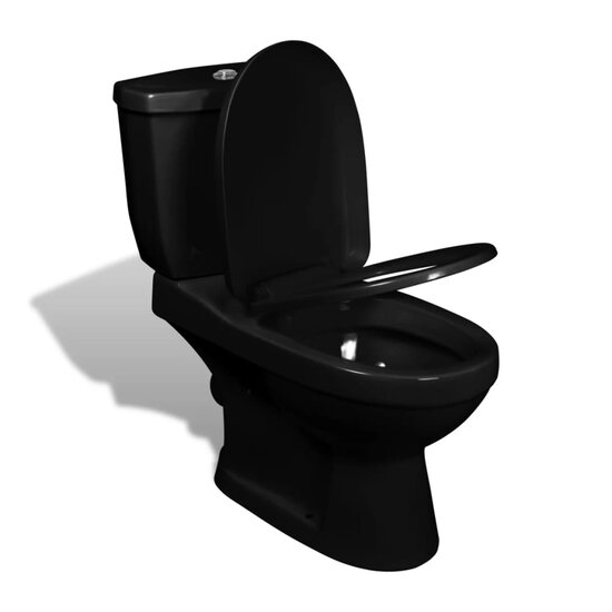 Toilet met stortbak zwart