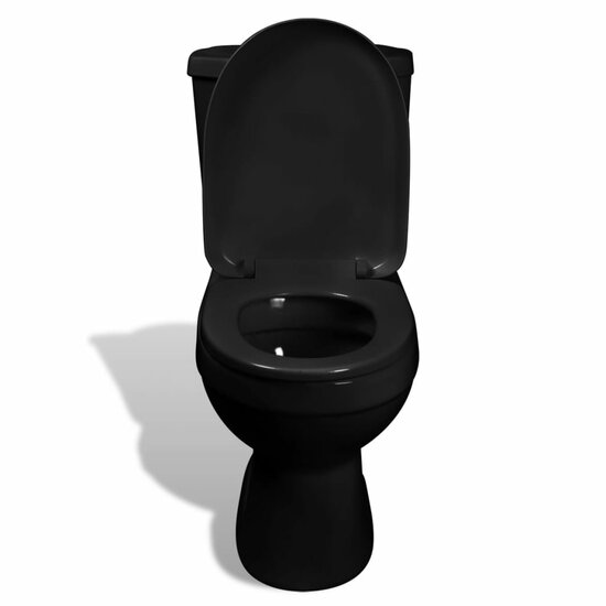 Toilet met stortbak zwart