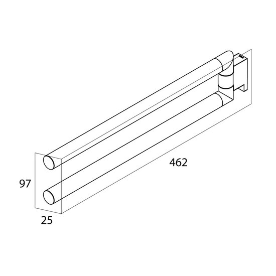 Handdoekhouder 2-armig Bold matzwart