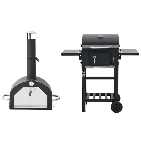 Pizzaoven en barbecue 3-in-1 zwart