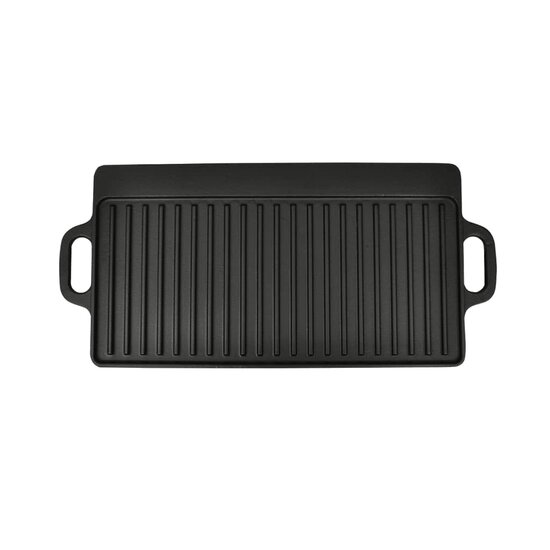 Grillplaat dubbelzijdig 50x23 cm gietijzer