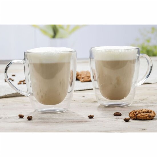 Cappuccinoglazenset 2-delig 270 ml transparant