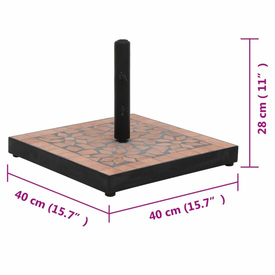 Parasolvoet vierkant 12 kg terracottakleurig