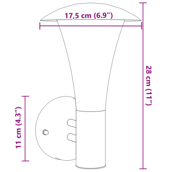 Buitenwandlamp roestvrij staal zilverkleurig