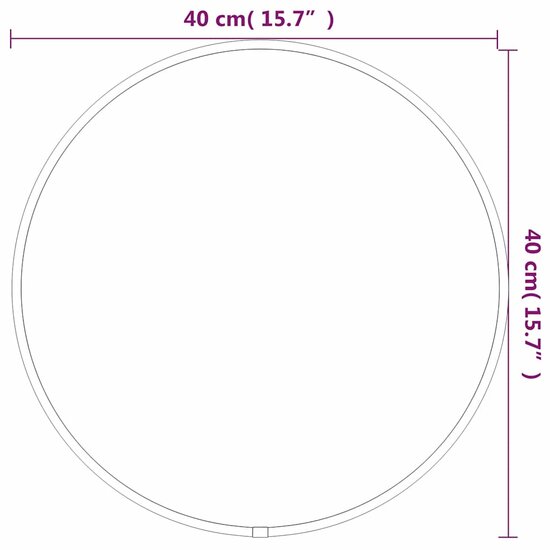 Wandspiegel rond &Oslash;40 cm zwart