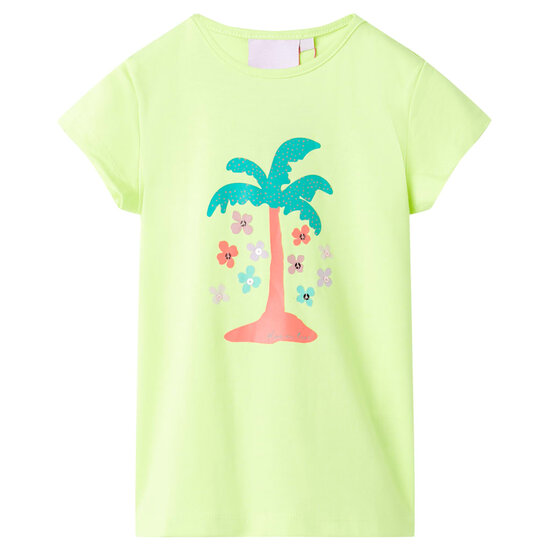 Kindershirt 140 fluorescerend geel