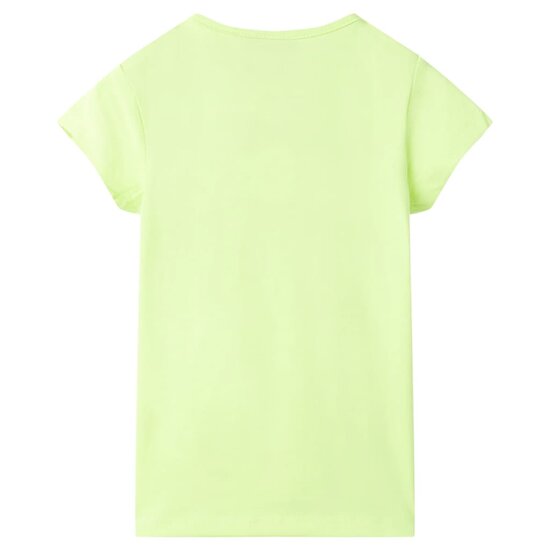 Kindershirt 116 fluorescerend geel