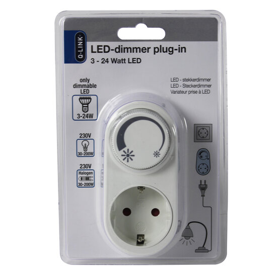 Q-Link Universeel Stekkerdimmer Led 3-24W