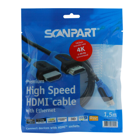 Scanpart Hdmi 2.0 Kabel 1.5M