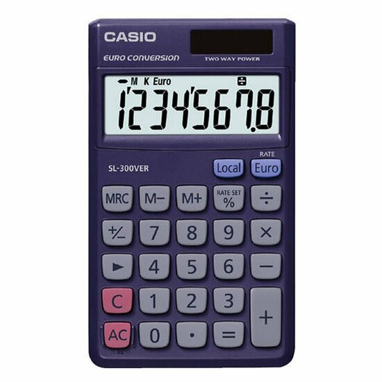 Casio Sl-300Vera Calculator Blauw