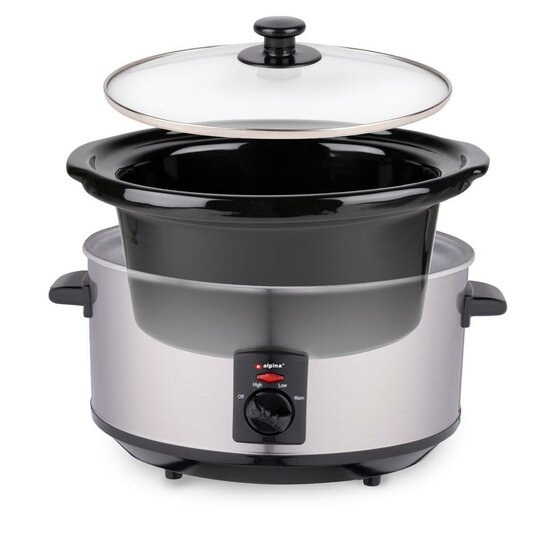 Alpina Slowcooker 3.5L 240W Rvs/Zwart