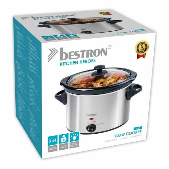 Bestron Asc350 Slowcooker Rvs/Zwart