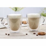 Cappuccinoglazenset 2-delig 270 ml transparant