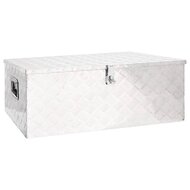 Opbergbox 100x55x37 cm aluminium zilverkleurig