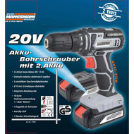 Accuschroevendraaier 2x20 V 1,5 Ah