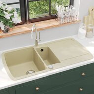 Gootsteen dubbele bakken graniet beige