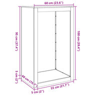 Haardhoutrek 60x40x100 cm staal groen