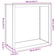 Haardhoutrek 100x40x100 cm staal wit