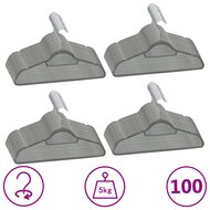 100-delige Kledinghangerset anti-slip fluweel grijs